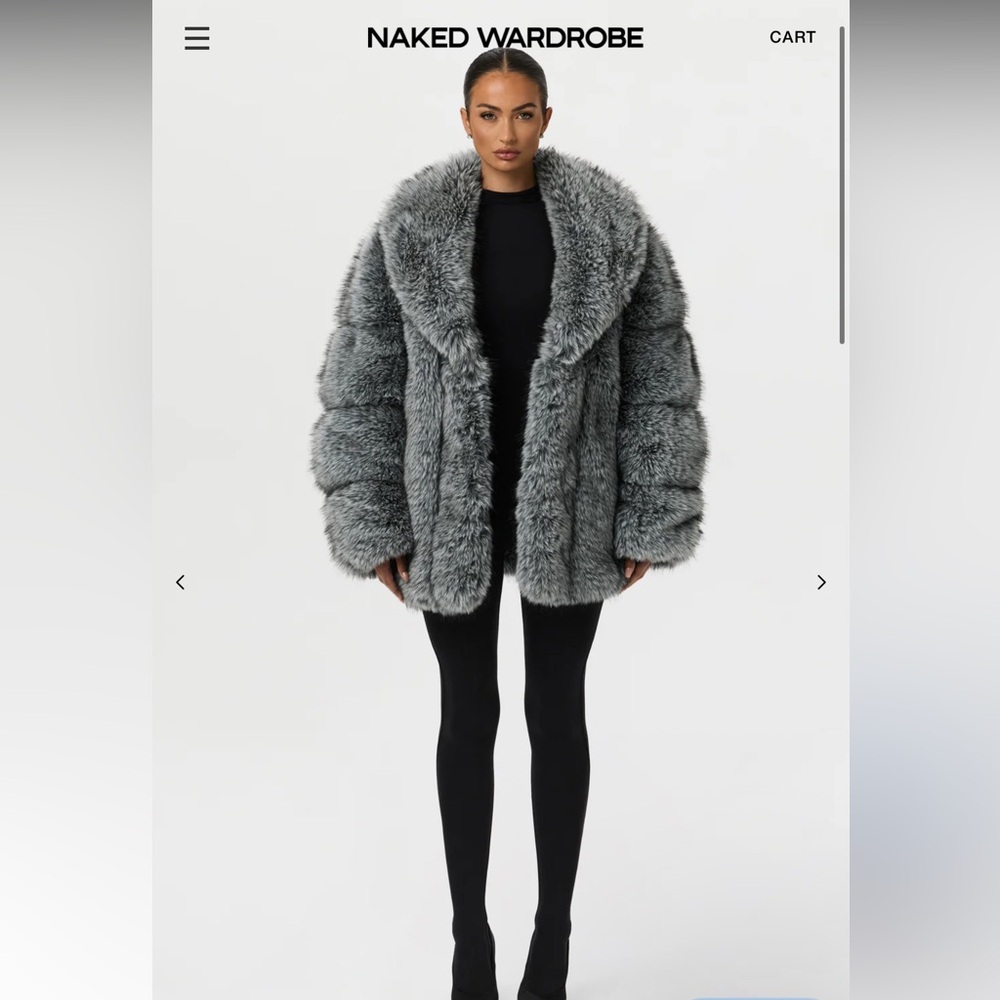 Naked Wardrobe Gray Teddy Jacket